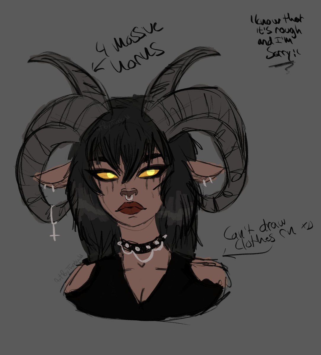 I know that this is suuuuper bad and suuuuper rough... I am sorry Q_Q I just want to try and upload some lesser great stuff too as I do tend to obsess about it being perfect instead of having fun... #HazbinHotel #HazbinHotelOC #OC #Selfship 

iambadandishouldfeelbadtredfvgybhj