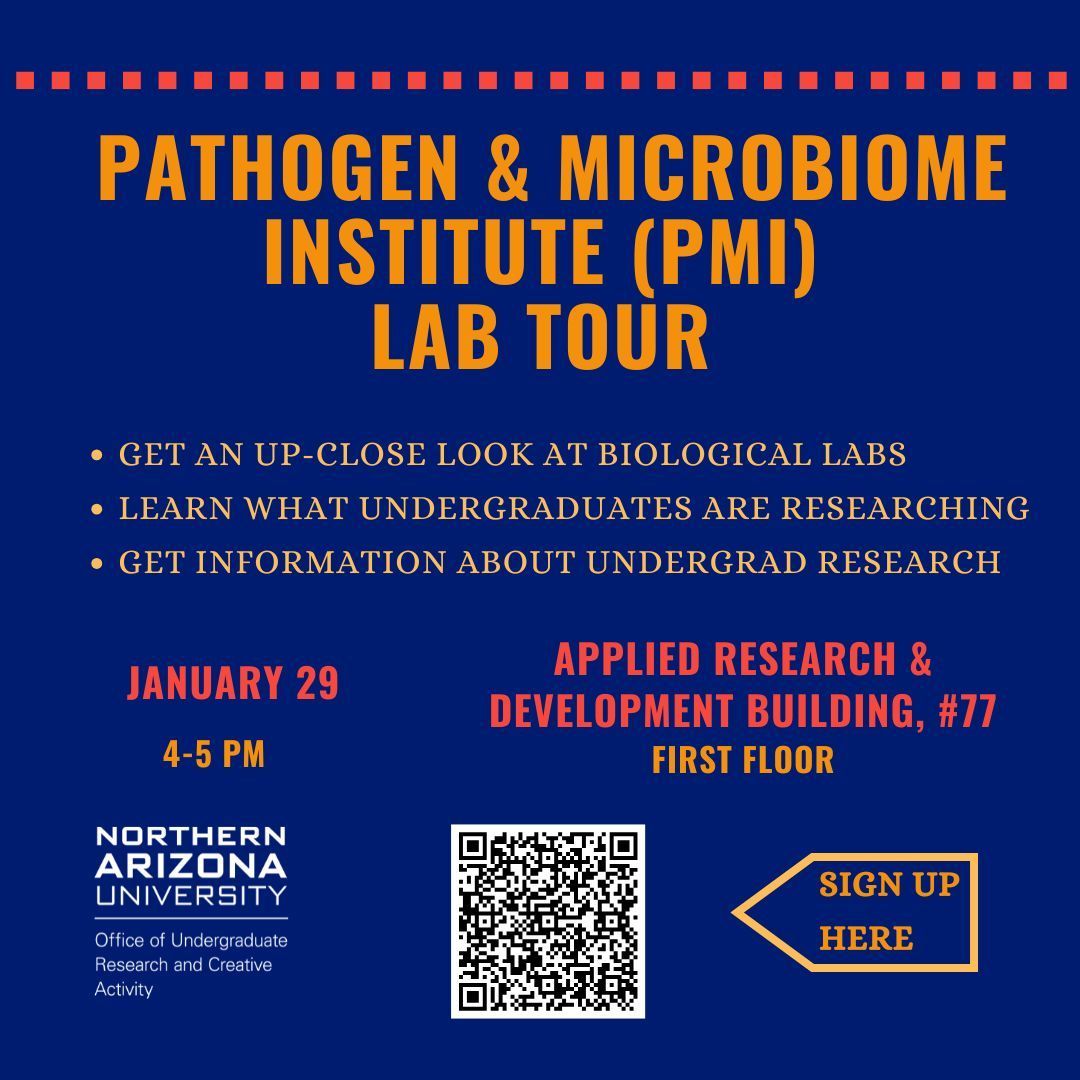 Come see what's happening at the Pathogen and Microbiome Institute through a lab tour on January 29! Fill out the Google Form via the QR code to sign up.