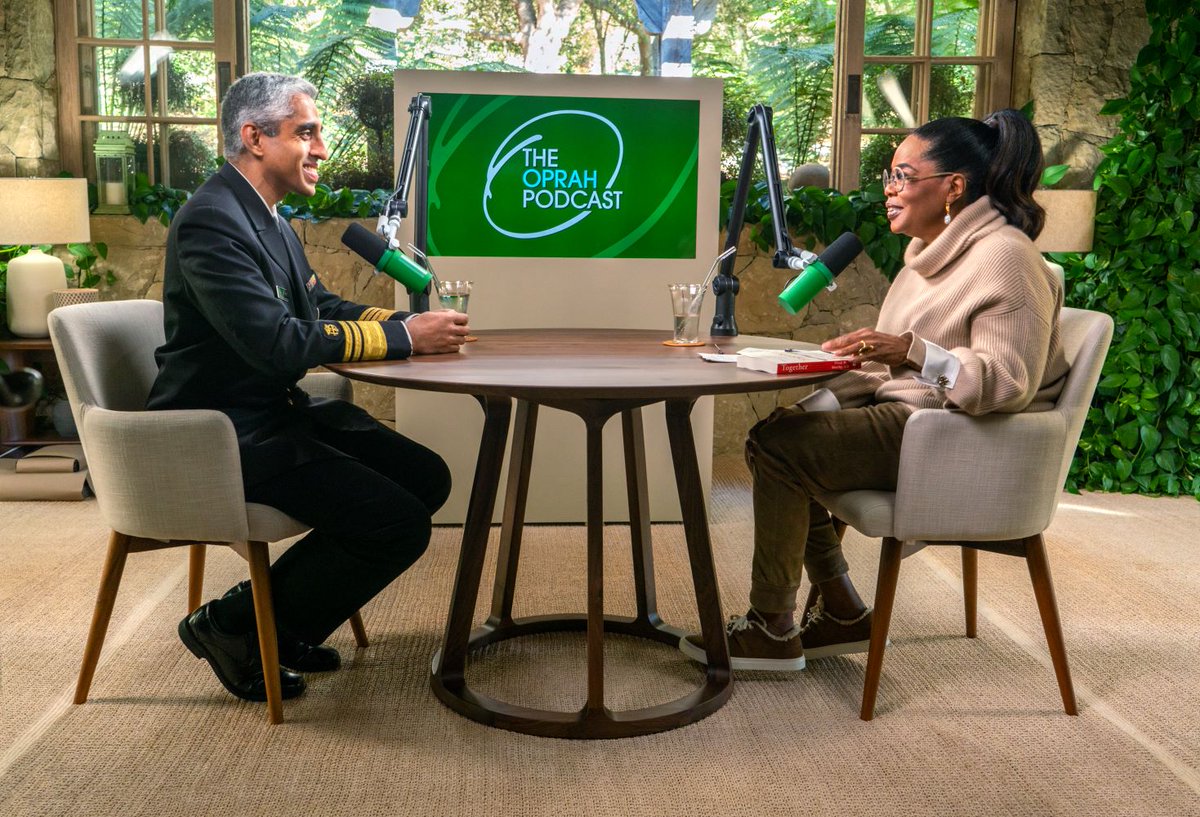 Surgeon_General's tweet photo. Transitioning into a new year can be an incredibly lonely time for many Americans. In my conversation with Oprah on #TheOprahPodcast, we discussed these feelings and the importance of recommitting to one another to cultivate community. https://t.co/0rVE51WBio