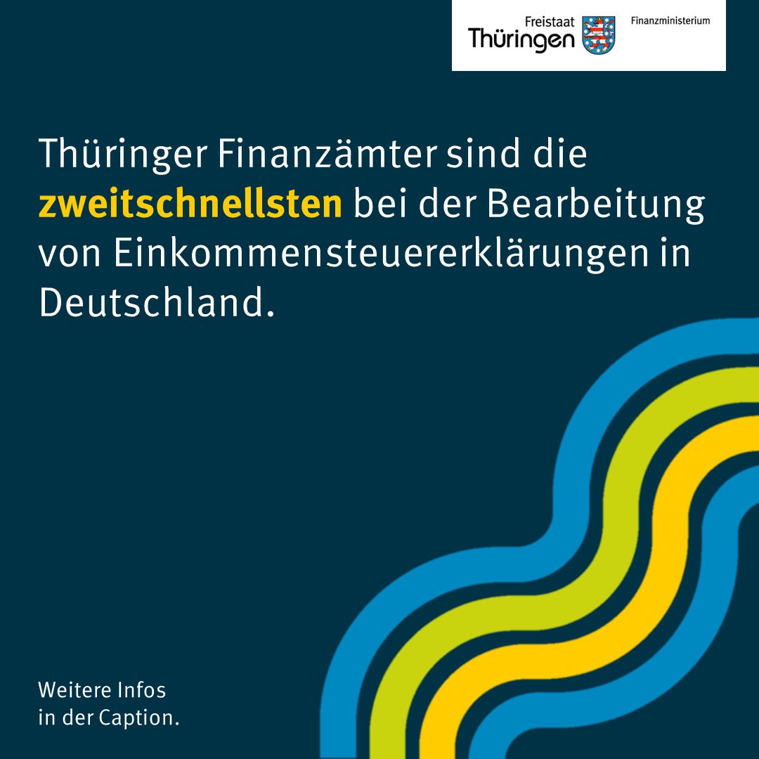 Thüringer Finanzämter sind bei Bearbeitung von Einkommensteuererklärungen die ✨zweitschnellsten in Deutschland✨. Mit 45,6 Tagen liegt die Bearbeitungszeit deutlich unter dem Bundesdurchschnitt.

Weitere Infos unter:
⬇️⬇️⬇️
finanzen.thueringen.de/aktuelles/medi…