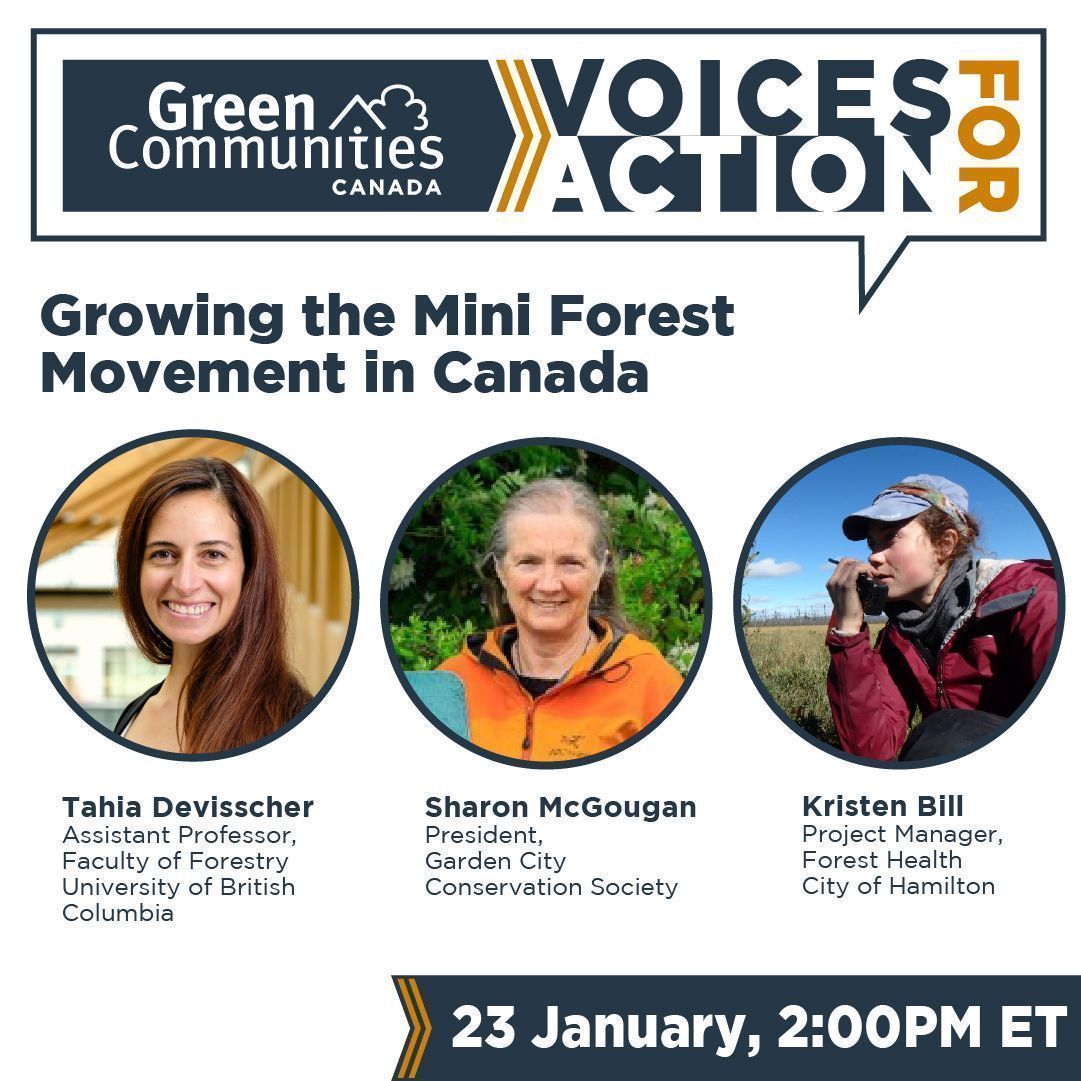 Our #VoicesForAction event is 10 days away❗Hear from:
📣 Prof. <a href="/TahiaDevisscher/">Tahia Devisscher</a> (<a href="/UBCForestry/">@forestry.ubc.ca on Bluesky</a>)
📣 Sharon McGougan (President, Garden City Conservation Society)
📣 Kristen Bill (Project Manager, Forestry Health, <a href="/cityofhamilton/">City of Hamilton</a>)
Register: buff.ly/4gjlKBx