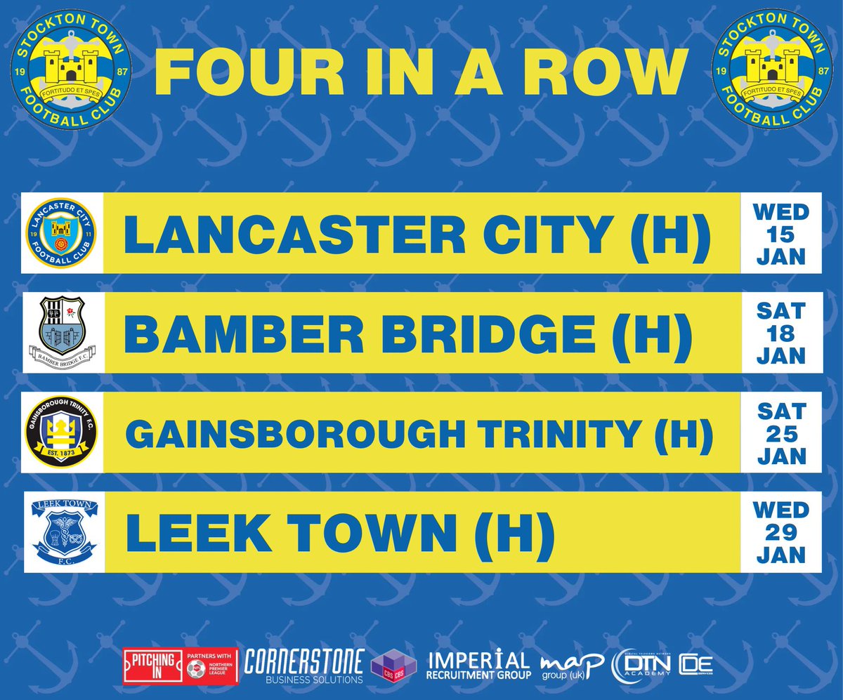 stockton_townfc's tweet photo. We need your support in these coming weeks, Anchors fans 🫵

Tomorrow’s game against Lancaster City marks the first of four consecutive games at the Map Group UK Stadium, and tickets for all of those games are available to purchase now at https://t.co/vbWczH0DQ5 🎟️

#UTA⚓️ https://t.co/JHFRlTeMFU