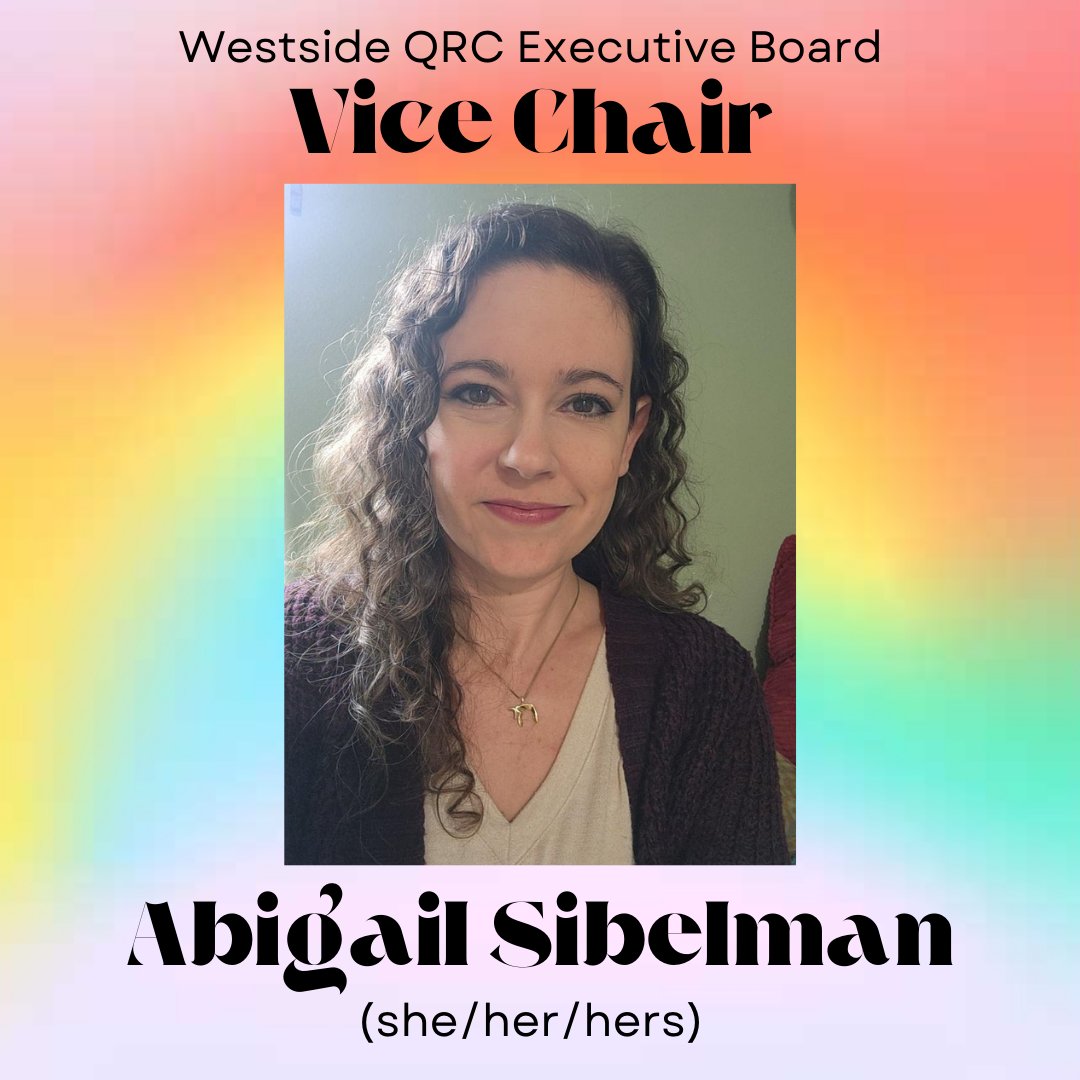 WestsideQRC's tweet photo. MEET YOUR NEW VICE CHAIR!

Abigail Sibelman (she/her)

As a former teacher, she always believed in her students’ right to be their authentic selves, a value she holds for all humans. Find our more about Abigail on our website: https://t.co/Olkn0ggvA5 https://t.co/uv0oNyb1O2