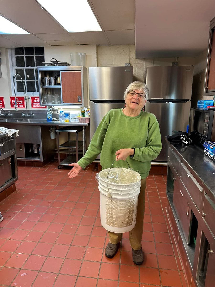The Be Our Guest service team prepared dinner for our neighbors at Friends of Guest House. The menu included spaghetti pie, roasted vegetables, salad &amp; brownies &amp; cherry almond bars for dessert!  Thanks to Sherry Sterling for suggesting that we start composting while we cook!