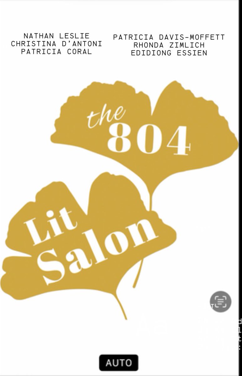 804 Lit Salon on Jan 18 at 7p. Readings from <a href="/21045Nathan/">Nathan Leslie</a>, <a href="/cgdantoni/">Christina D'Antoni</a> , <a href="/RhondaZimlich/">Rhonda Zimlich</a> , @_patriciacoral_ , Patricia Davis-Moffett, and Edidiong Essien. 

804litsalon.com