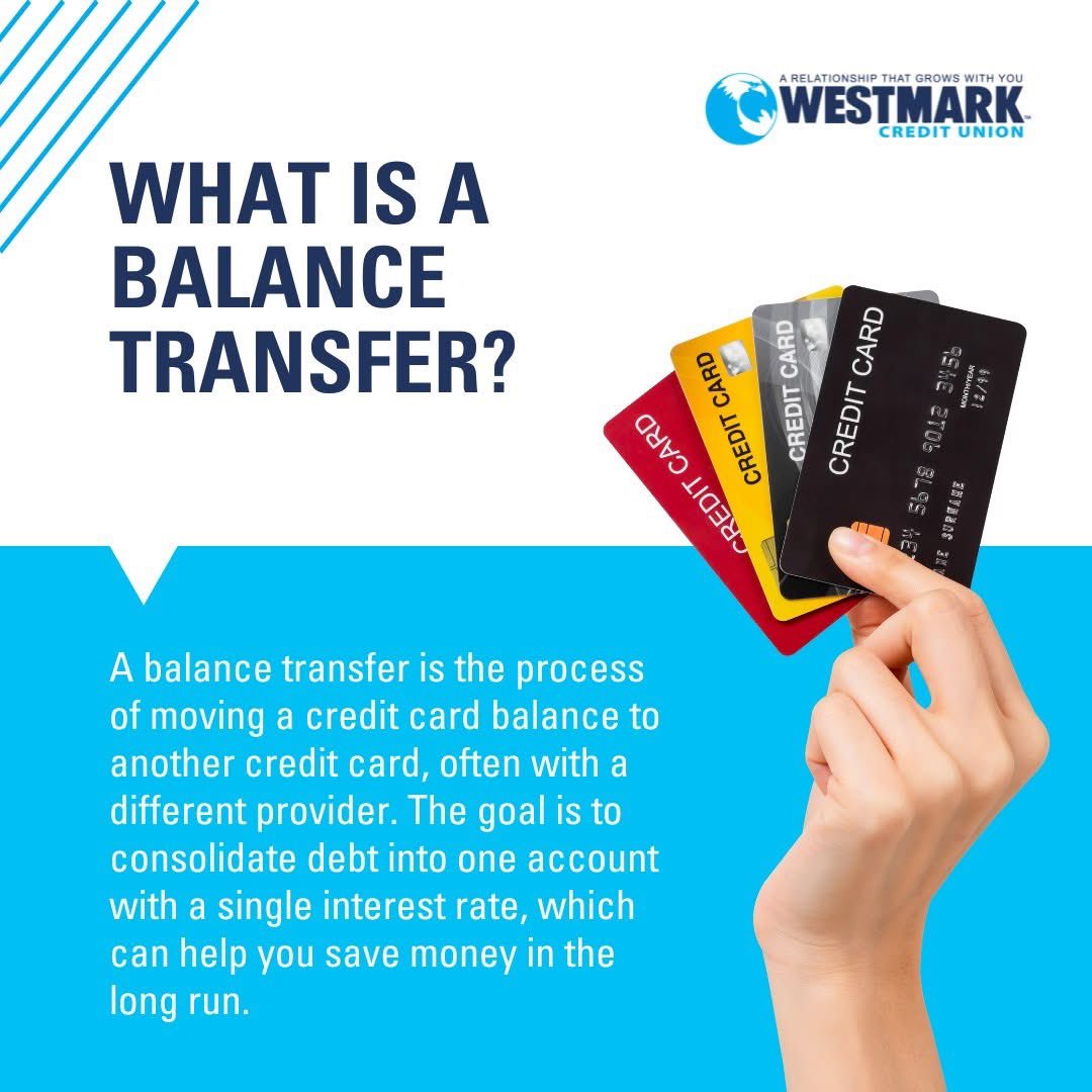 WestmarkCU's tweet photo. Financial Tip Tuesday: Balance Transfers

Tired of high-interest rates eating into your payments? A balance transfer could be your solution! 💳 By moving your credit card balances to one place, you can save money on interest and pay off debt faster. 🤩 https://t.co/migCH1kEwT