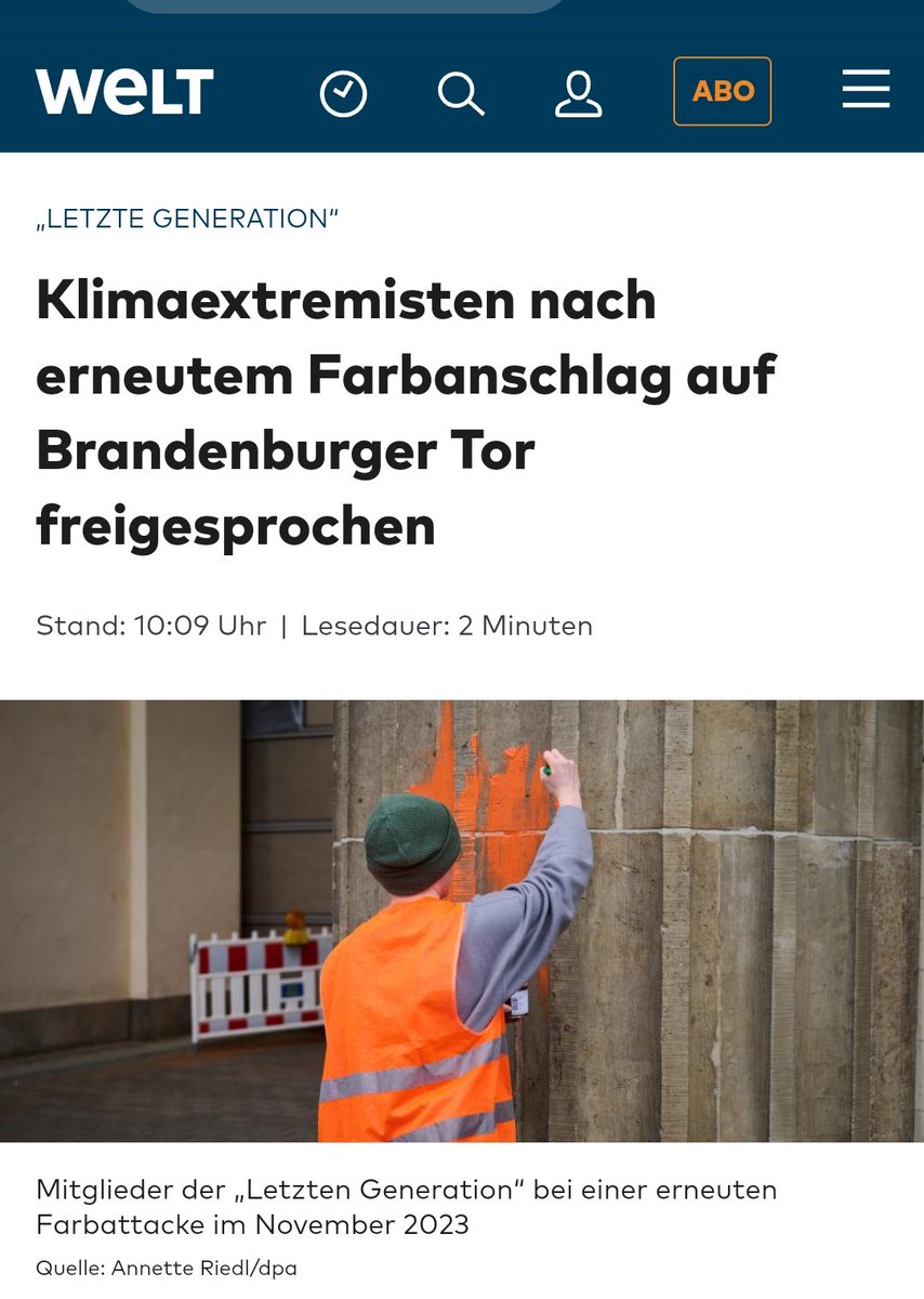 Dominik_Kettner's tweet photo. Berliner #Justizversagen:
#Freispruch, weil die Farbe auf einer Fläche mit Graffitischutz aufgetragen worden sei.
Unser Kulturgut als Spielwiese des irren Klimaterrors, mit gerichtlichem Segen.
In anderen Ländern gäbe es keinen Freispruch.
#BrandenburgerTor #Klimaterror https://t.co/plfg8jIfRL