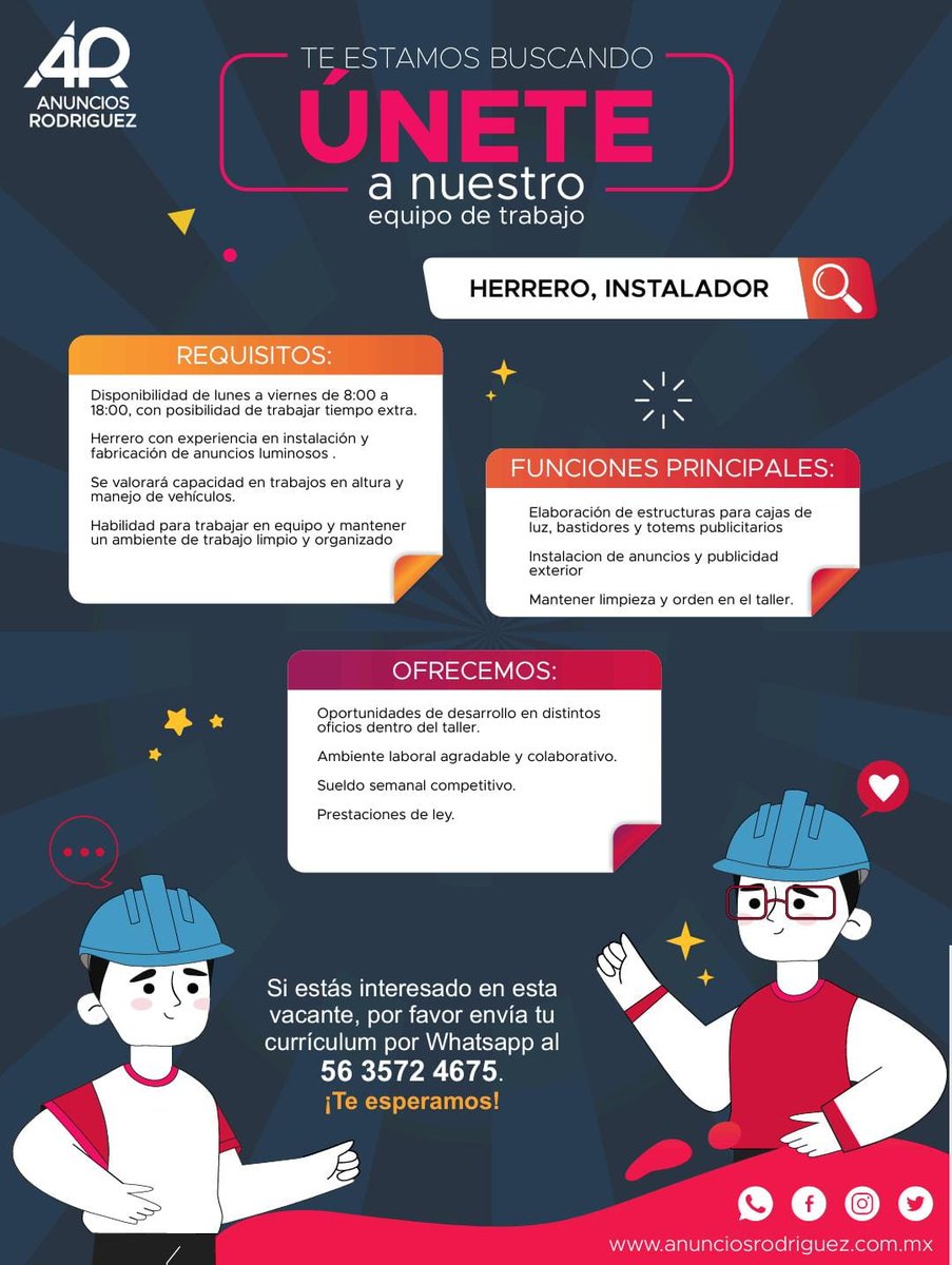 Soyferrod's tweet photo. Se solicita herrero o ayudante general
📍Cd. Nezahualcóyotl
#TrabajoSiHay #nezahualcóyotl #neza #empleo #trabajo https://t.co/2yS2fdmhbW