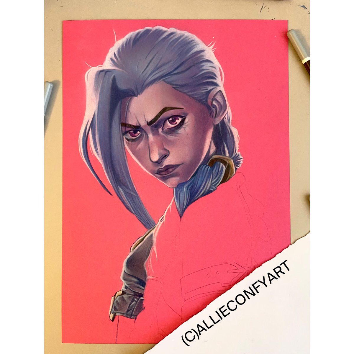 AllieConfy's tweet photo. Jinx (Arcane) 🟢 ON SALE!
Materials used:
⁃Pink cardboard (210 x 297 mm);
⁃CarbOthello Pastel Pencils.
#leagueoflegends #arcane #jinx #lol #arcanenetflix #arcanejinx #powder #art #riotgames #arcanefanart #illustration #carbothello #AllieConfyArt https://t.co/4Cw7YBTNOY