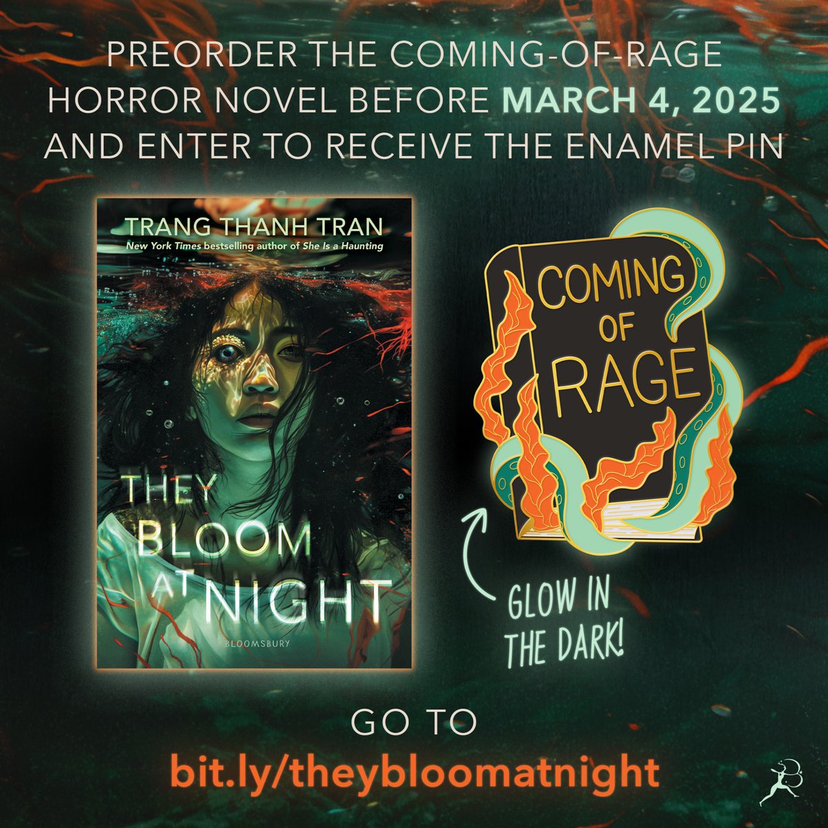 Obligatory YOU CAN GET A BEAUTIFUL ENAMEL PIN post

Preorder They Bloom at Night and submit a receipt to get a glow-in-the-dark enamel pin 🖤

If you like body, sea, and climate horror, this one’s for you.