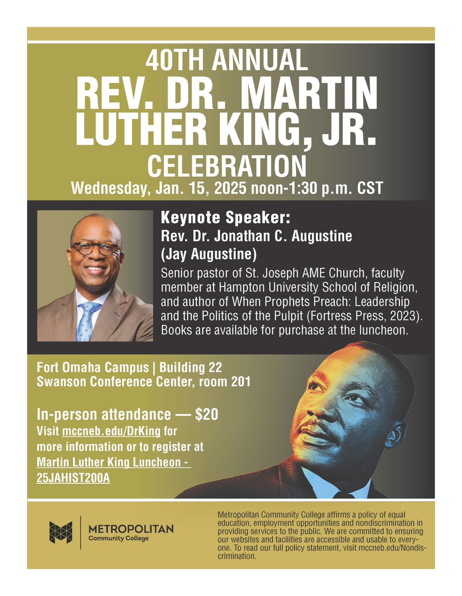 I’m excited to share with the Omaha, NE community as we discuss King’s dream . . . It WILL NOT be denied #mlkday2025