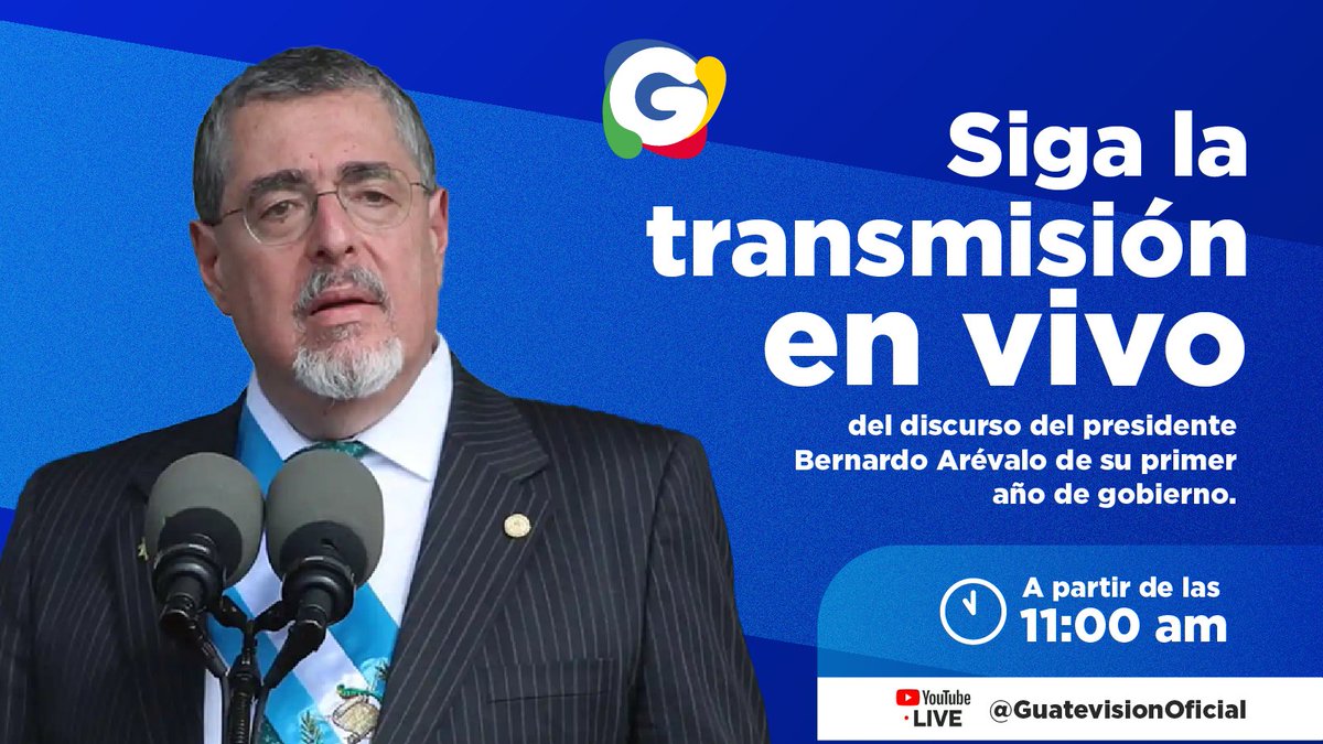 #Arévalo1Año El informe del primer año de gobierno del presidente Bernardo Arévalo está en Guatevisión. 

Siga la transmisión en directo en: youtube.com/watch?v=dkp8av…