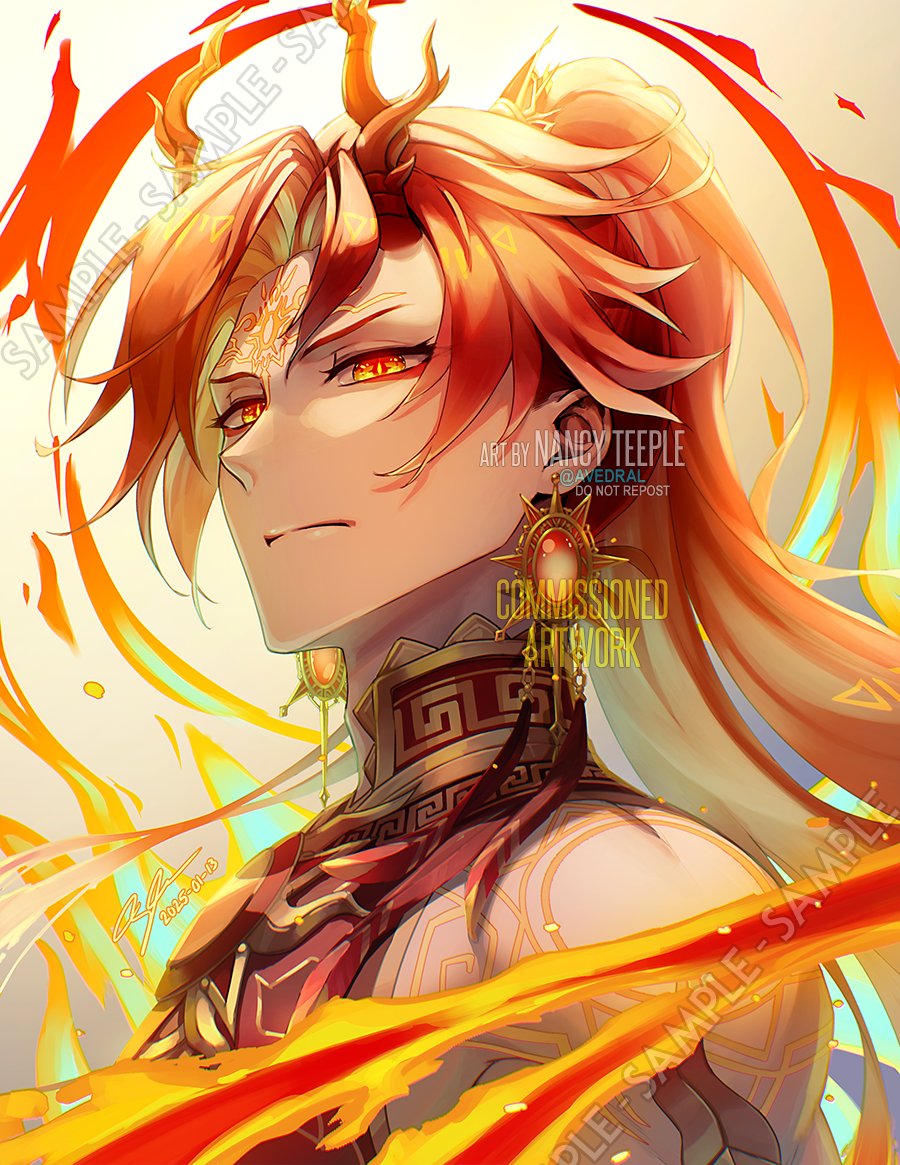 avedral's tweet image. Ronove, a Genshin OC 🔥

I got a little swept up in the lighting and rendering once I got the difficult details laid out, but it was so much fun... I couldn't stop... 🫠
Thank you so much for commissioning me!
#genshinimpact #genshinoc #commissionart