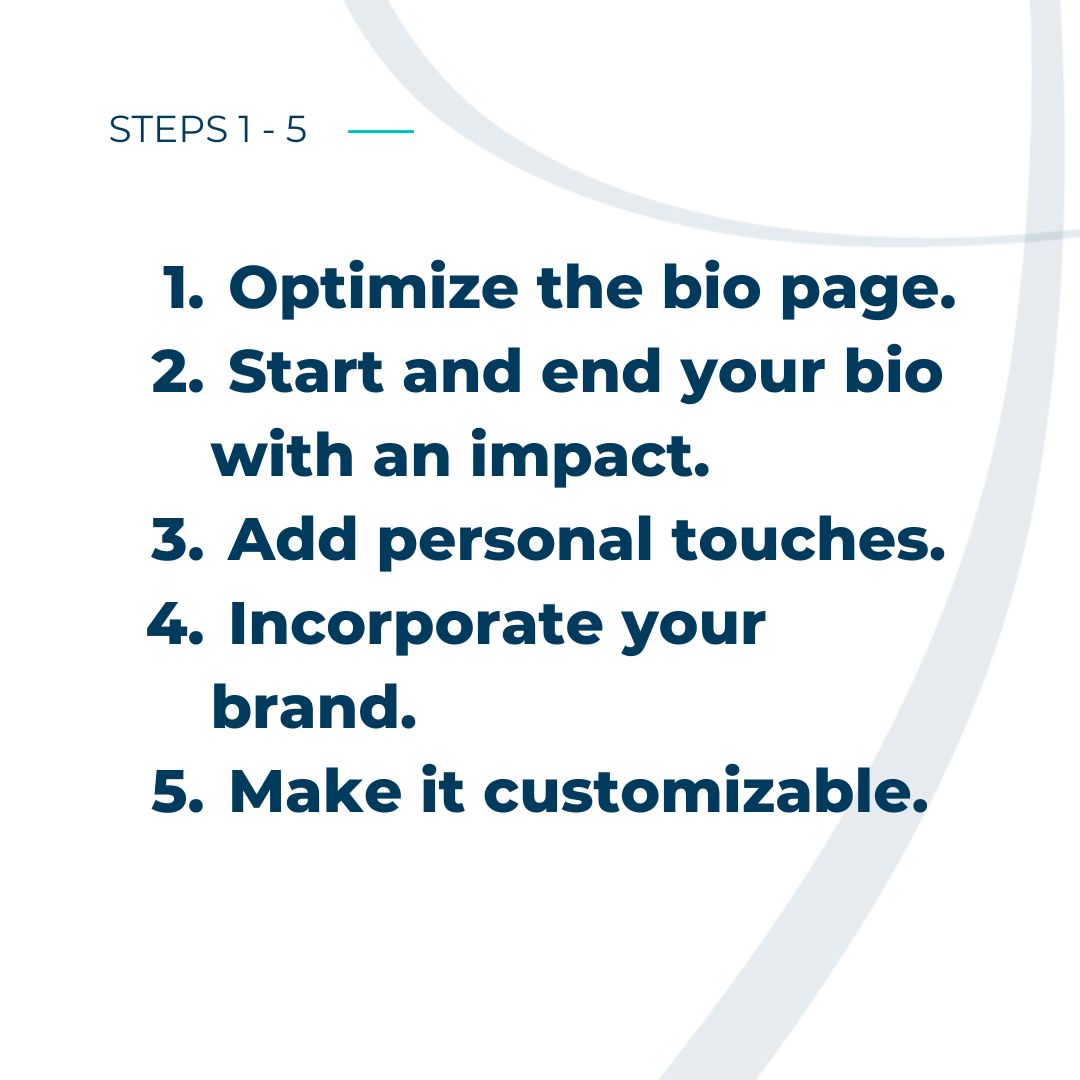 CubicleFugitive's tweet photo. Your bio is one of the most visited pages on your website, make it count! Swipe through our slides to discover the 5 key steps to creating impactful, engaging, and brand-aligned bios!

Want more tips? Check out the full blog: https://t.co/b25Kpj1mTh https://t.co/ct7ETPkqpD