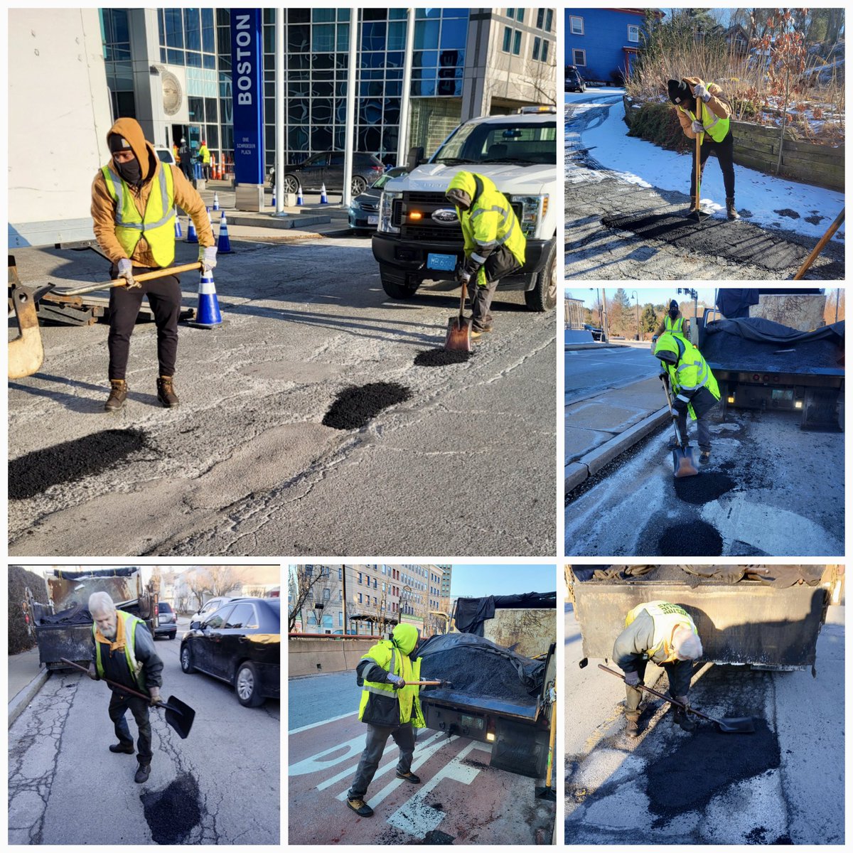 PWD patch crews are busy making repairs to multiple streets in #Dorchester, #JamaicaPlain &amp; #Roxbury. If you see a roadway defect in the <a href="/CityOfBoston/">City of Boston</a>, please report it to <a href="/BOS311/">Boston 311</a>.