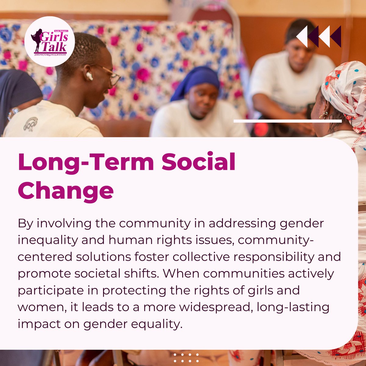 Change that lasts is built from the ground up. When everyone is involved in decision-making, we create sustainable solutions that reflect the needs of all, ensuring they are both impactful and sustainable.
 #GenderEquality #CommunityEmpowerment #LastingChange