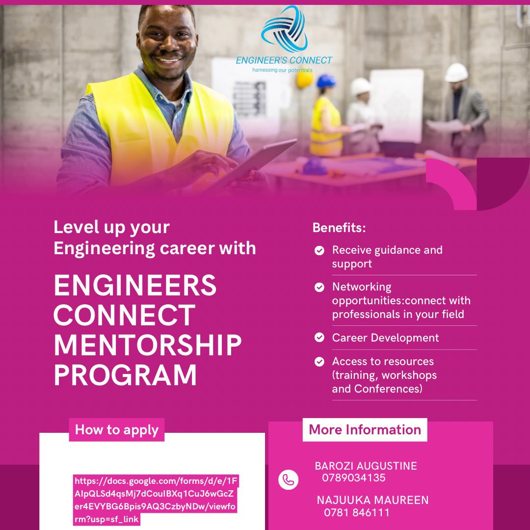 engineerscnnect's tweet photo. Calling all aspiring and early-career engineers
Don't miss this incredible opportunity to elevate your skills and kickstart your career! Our Engineers Mentorship Program is launching soon, and we want YOU to be a part of it
#Engineersconnect 
#Engineerindmentorship https://t.co/rlkTfWI5RU