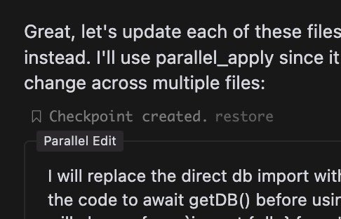 Cursor can now ‘parallel edit’ when making sweeping changes. Awesome