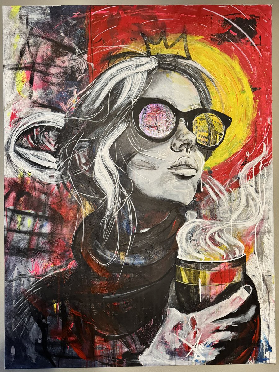 DibrizziAlex's tweet photo. #queen #drinking #her #morning #tea in the #city of #NewYork as she #walks #down the #sidewalk she witnessed a couple reconnecting after a long period of #time #reminding her of #memories of her #parents https://t.co/d7APPO0CwU