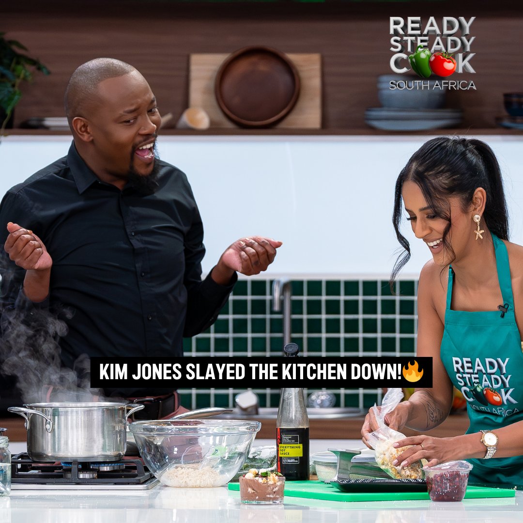 ReadySteadySA's tweet photo. When the vibes are as good as the food: 🔥! Kim Jones brought the energy last night, but did her plate take the crown? 

While you’re here: what is your secret ingredient? Comment below! 👇😉 #ReadySteadyCookSA https://t.co/qqhvtOgCK4
