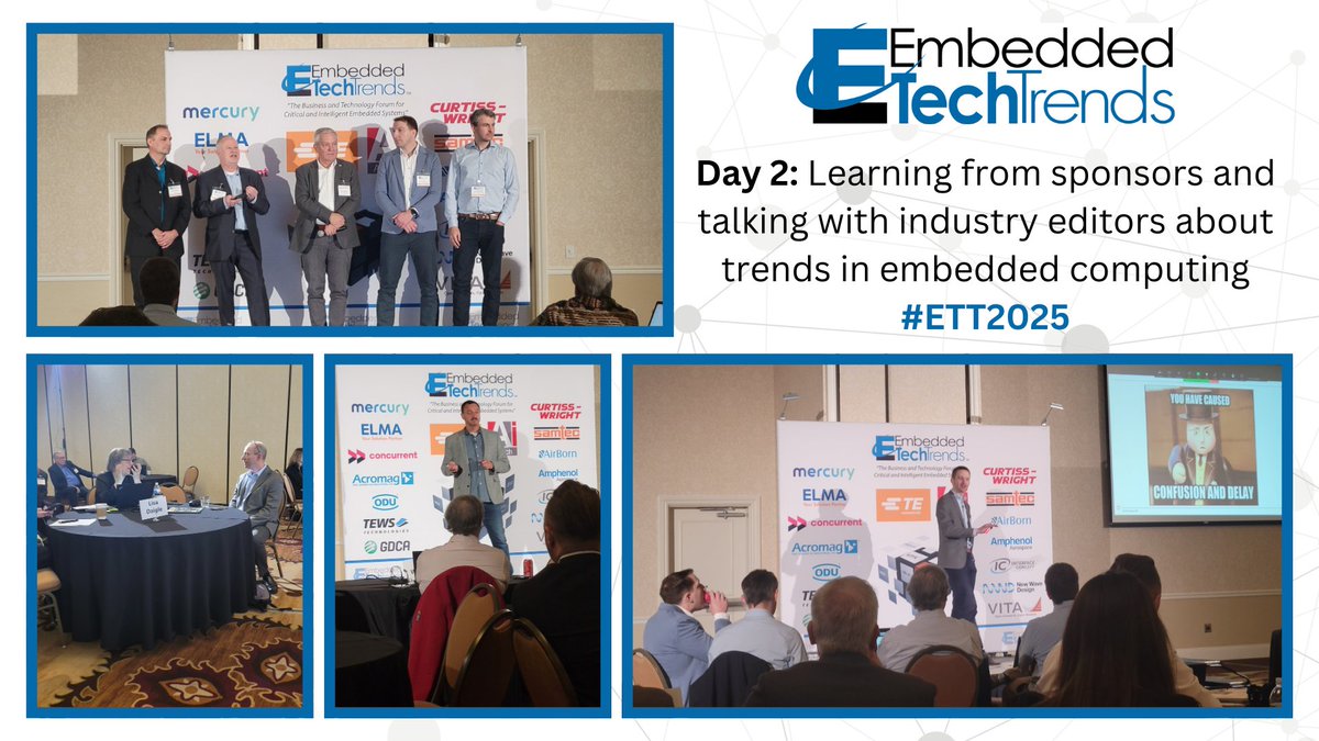 VITAStandards's tweet image. Continuing to learn from sponsors and talk with industry editors about trends in embedded computing on Day 2 of Embedded Tech Trends.

#ETT2025 #OpenStandards #EmbeddedTechTrends