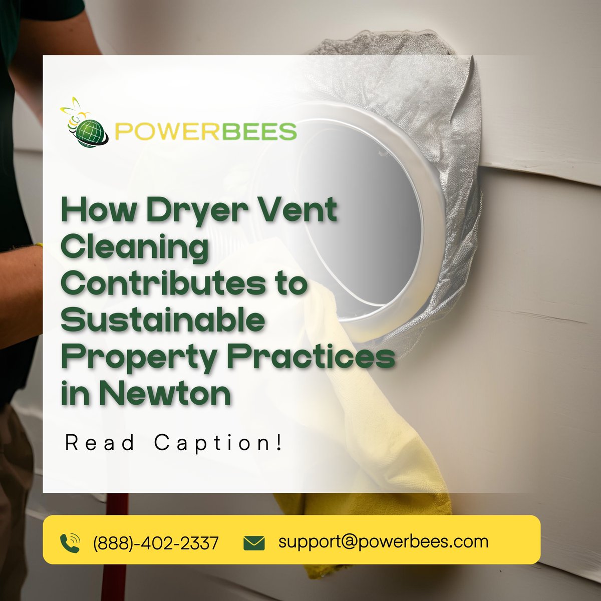 Powerbees's tweet image. Sustainability starts at home and in Newton, that includes maintaining your dryer vents! 🌍✨ 

Regular dryer vent cleaning not only prevents fire hazards but also enhances energy efficiency, reducing your carbon footprint. 🛠️💨

By keeping your vents clean, you ensure your ap...