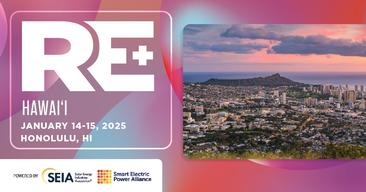 REPlusEvents's tweet photo. Good morning Honolulu!
RE+ Hawai'i kicks off today and we're so excited for the next two days of collaboration, connection, and learning within clean energy.
Stay in the conversation while you're on-site by using our event hashtag: #REPlusHI https://t.co/dSByZ56Iyt