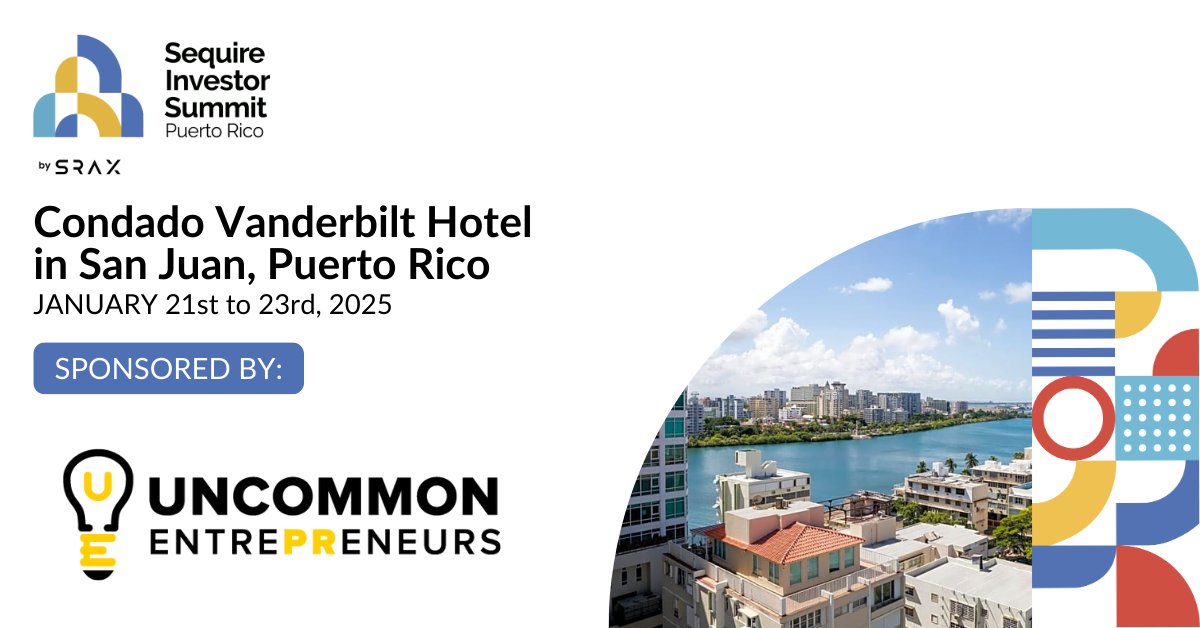 SRAX (@sraxmedia) on Twitter photo Let's welcome Uncommon EntrePReneurs as a proud sponsor of the Sequire Investor Summit!
<a href="/UncommonEntreps/">Uncommon EntrePReneurs</a>
π
January 21st - 23rd, 2025
π Condado Vanderbilt Hotel, San Juan, Puerto Rico
π Don't miss out: puertorico.srax.com
#SequireInvestorSummit Let's welcome Uncommon EntrePReneurs as a proud sponsor of the Sequire Investor Summit!
<a href="/UncommonEntreps/">Uncommon EntrePReneurs</a>
π
January 21st - 23rd, 2025
π Condado Vanderbilt Hotel, San Juan, Puerto Rico
π Don't miss out: puertorico.srax.com
#SequireInvestorSummit