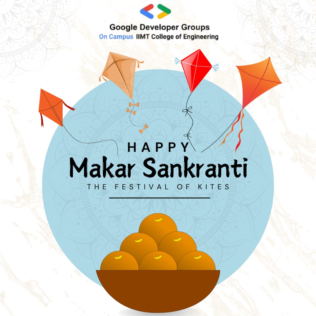 GDSC_IIMT's tweet image. As the sun rises, let&apos;s rise above our limitations! 🪁🌞✨
Wishing you a happy MAKAR SANKRANTI . May this festival inspire you to soar to new heights. 
#FestiveVibes #gdgiimt