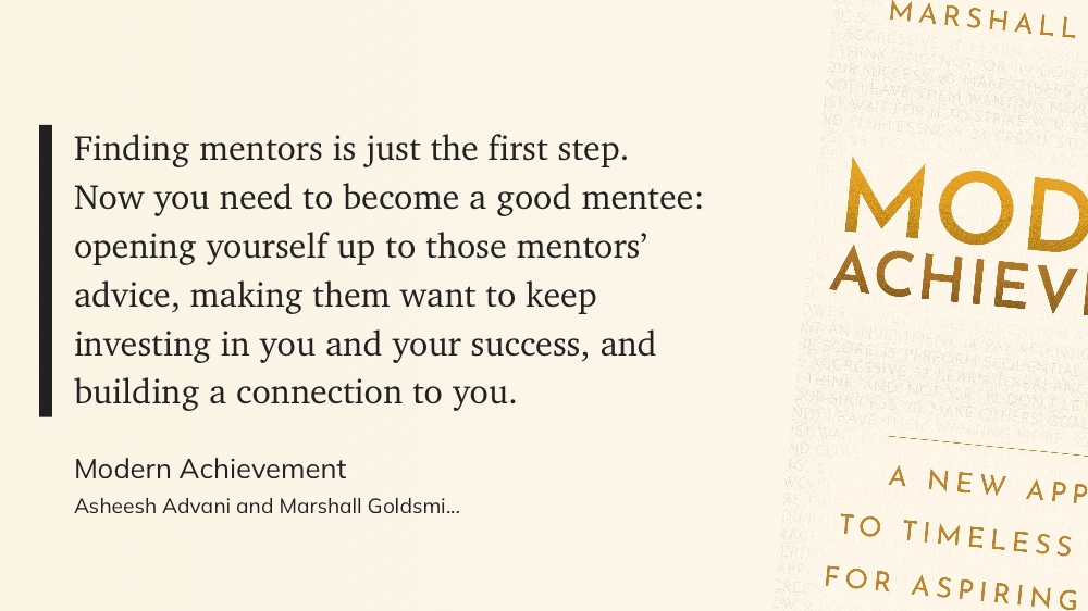 JasonWomack's tweet image. #Mentee #MenteeAbility

Love this one, it’s on us! 

“Finding mentors is just the first step. Now you need to become a good mentee: opening yourself up to those mentors’ advice, making them want to keep investing in you and your success, and building a connection to you.”