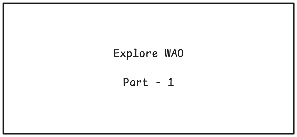 Exploring WAO, the test suite for your AO Process!

⚡️ Blazing Fast
👨‍💻 Great DevX

Legendary work by <a href="/0xTomo/">🐘🔗 ar://tomo</a> 🫡

Check out the exploration video 👇🏻