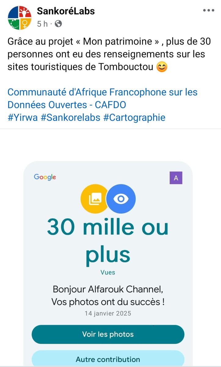 cafdo_officiel's tweet photo. Grâce à la #minisubvention accordée au projet « Mon patrimoine » au Mali 🇲🇱,
+30 personnes ont découvert les sites touristiques de Tombouctou.
Grâce au soutien de @cafdo_officiel via le projet YIRWA.
#DonnéesOuvertes #OpenData https://t.co/LjhTUeNk29