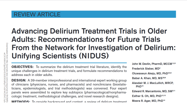 NIDUS_Delirium's tweet photo. A new white paper from the @NIDUS_Delirium Writing Group reviews English-language RCTs on #delirium treatment. Read it on now Pubmed:
https://t.co/sgYQX9XCQ3 https://t.co/7gML3NDHjn
