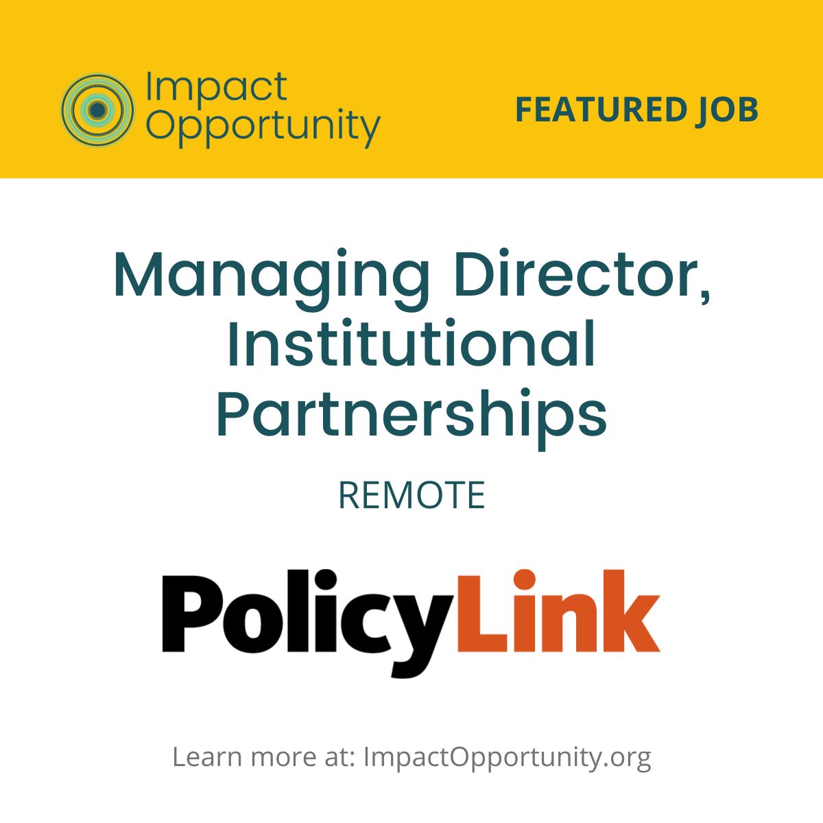 nonprofitll's tweet photo. Check out a great #nonprofit job from our friends at @ImpactOppty: Managing Director, Institutional Partnerships with PolicyLink ($180-$215K): https://t.co/RWz4r1ksRR. 
Visit https://t.co/mcvGv2bROH to find the latest nonprofit and mission-driven jobs! https://t.co/DmQMebHujw
