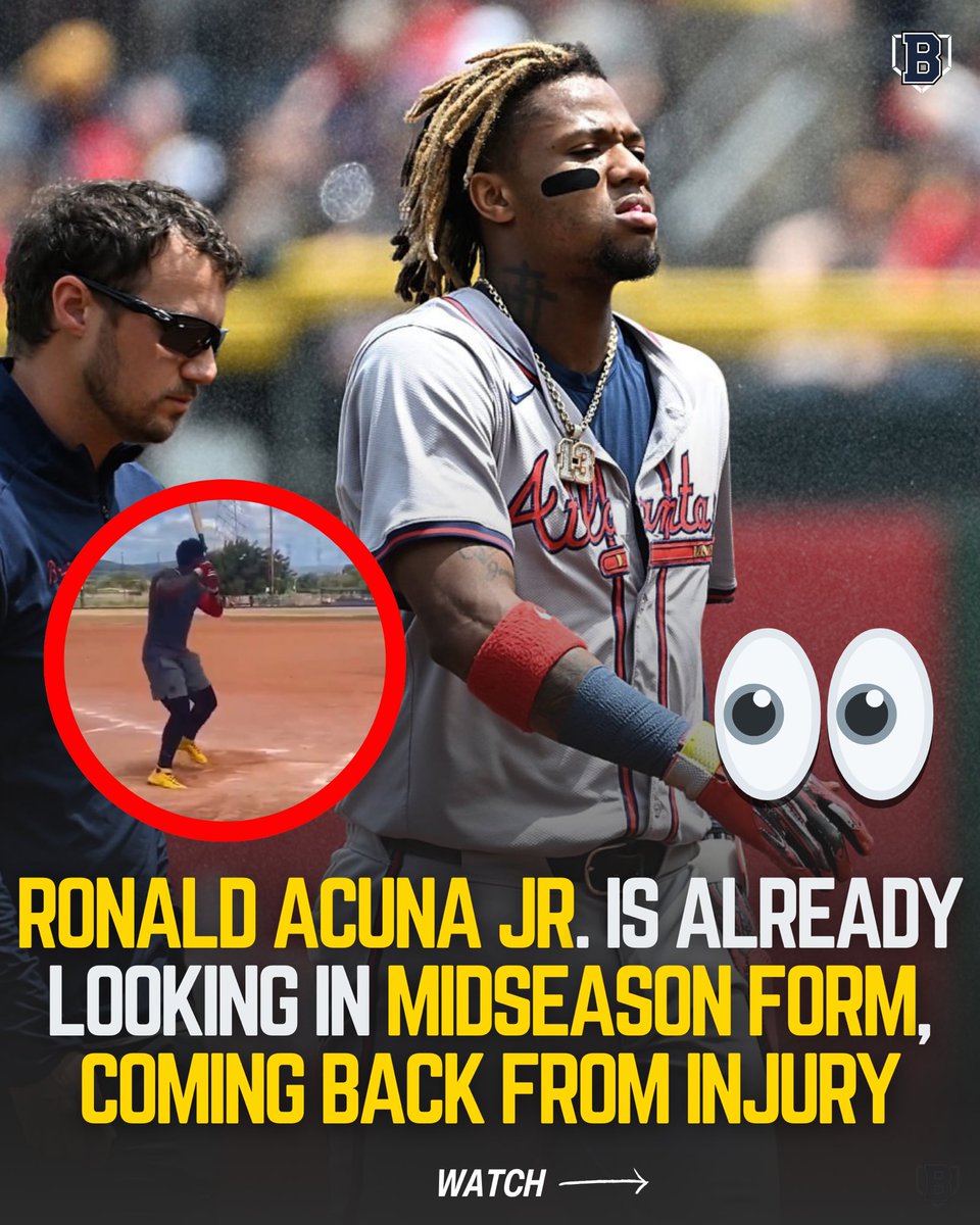 BattersBoxNews's tweet photo. #Braves 2023 National League MVP, and some member of the 40/70 Club, Ronald Acuña Jr. was taking some swings; amid his return campaign after missing a majority of 2024 due to a torn ACL he suffered tearing his ACL while attempting to steal third in a game against the Pirates on May 26th

He successfully underwent ACL reconstructive surgery on June 6th and will be “cautious” but is ready for the 2025 season!

🧵Check out the video of him swinging in the thread below! 

#MLB