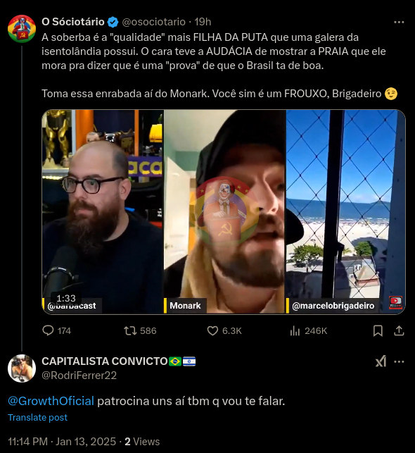 allandospanos's tweet photo. Quer dizer que os defensores da liberdade relativa estão pedindo para a Growth CANCELAR o @CascaGrossaReal porque ousou discordar do Monark?

VOCÊS SÃO CANCELADORES IGUAIS A EXTREMA ESQUERDA! EXATAMENTE IGUAIS!

O ódio do bolsonarismo é não serem eles os responsáveis por perseguir e prender opositores.