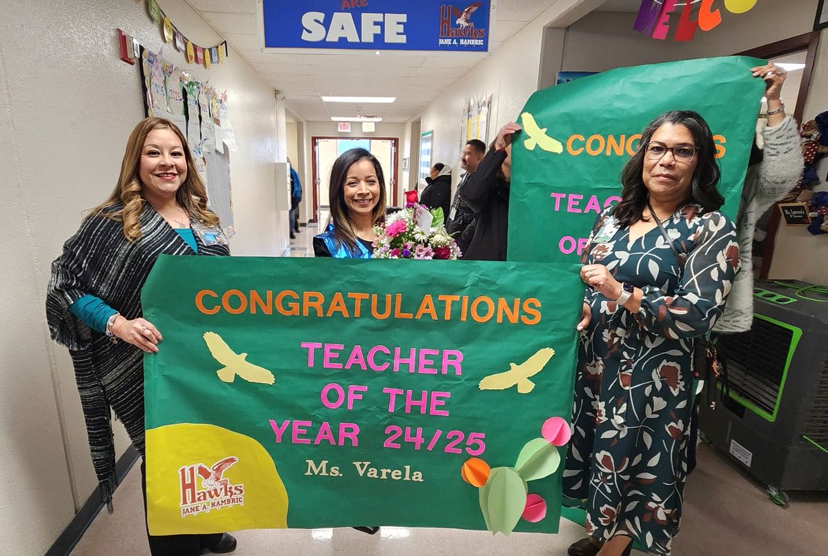 Congratulations to Ms. Varela, Hambric’s Teacher of the Year!! 🥳 A very well deserved honor! #HawkPride