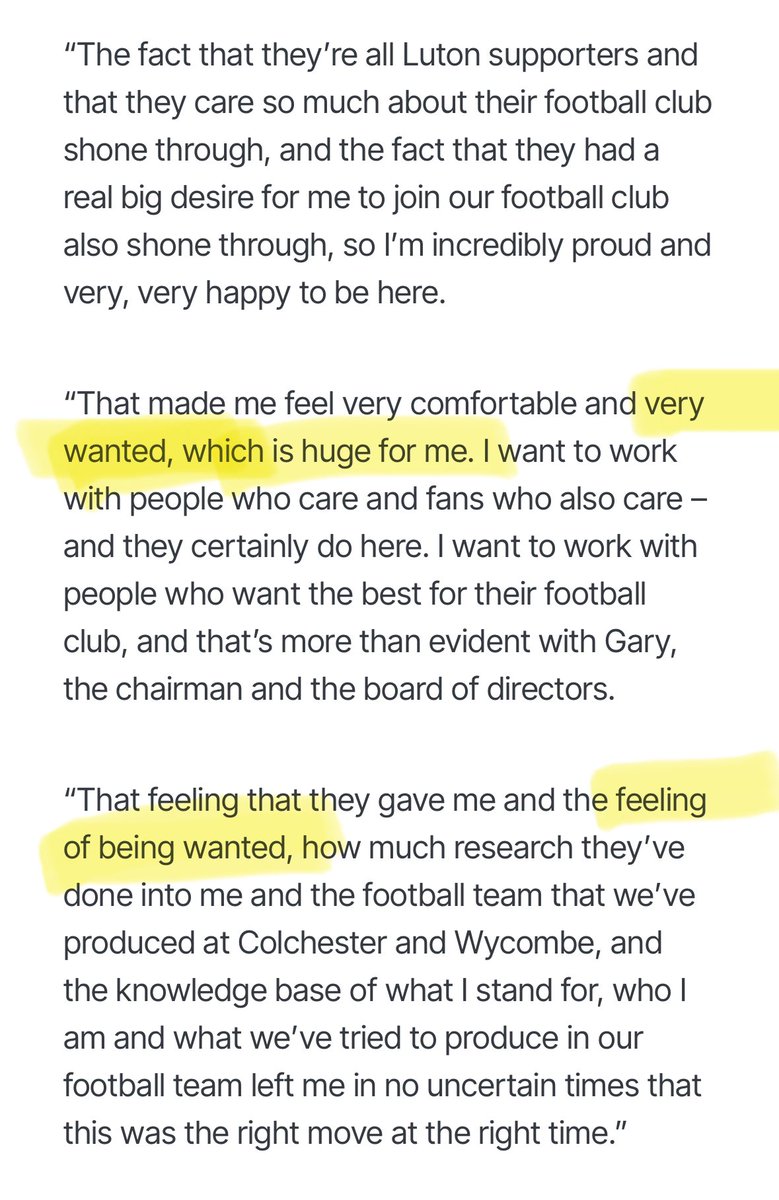 JamesBBaker's tweet photo. @apcwwfc Looking at Luton’s press release clearly something off between Blooms and the Wycombe ownership for him to make sure he referenced being wanted twice in his comments! https://t.co/ams8uKsmXS