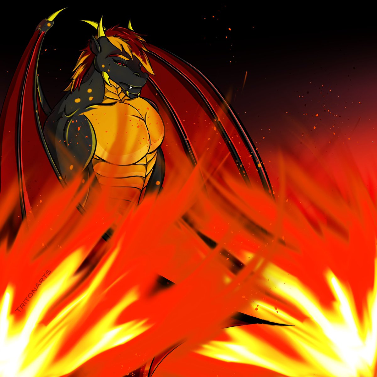 TritonArts's tweet photo. Commission for @WinterFangy 

Thanks for trusting me with your OC! He was fun to draw https://t.co/EDMXXy0qAP