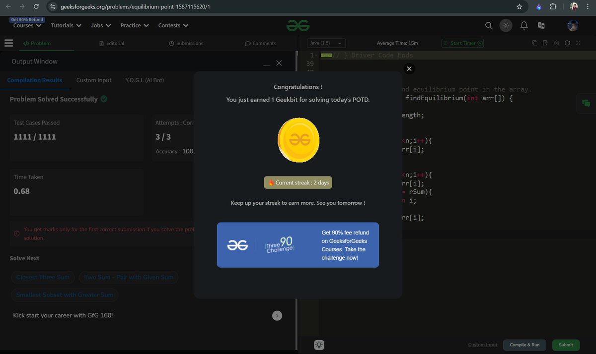 YuvrajK31032005's tweet image. Today's Progress 🌟
✅ Overview of Sorting Algorithms
✅ Introduction to Sorting
✅ Sorting in Java
✅ Built-in Methods in Java:
🛠️ Arrays.sort for arrays.
🛠️ Collections.sort for lists.
✅ Solved Today's POTD:
#Java #SortingAlgorithms #CodingJourney #100DaysOfCode