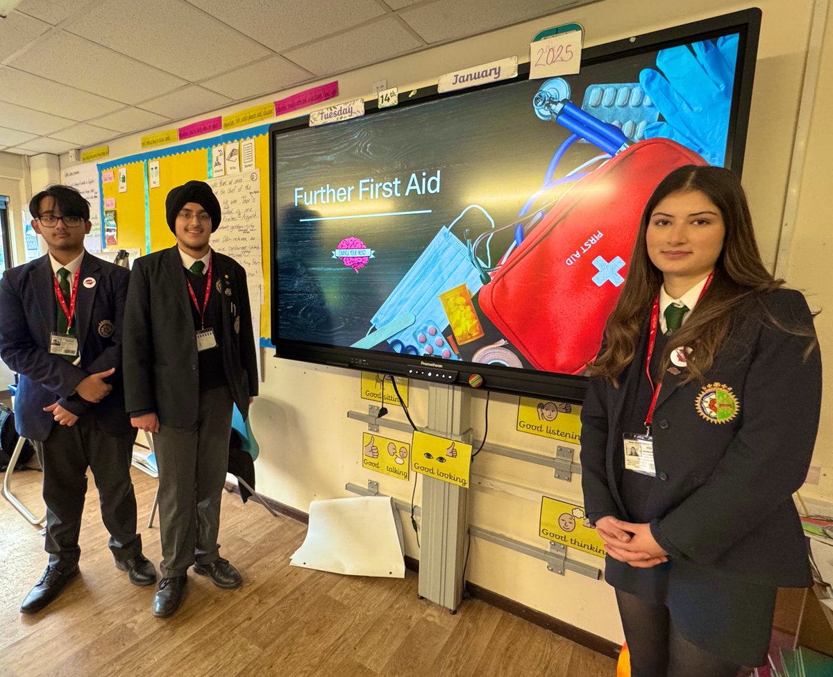 QMGS_CYM's tweet image. CYM Physical Team were back in @NorthWalsall this afternoon delivering their Further First Aid ⛑️ workshop (a follow on from BFA).Year 4’s learnt what to do in a medical emergency involving various medical conditions.The session & demos were lead by Harman,Suleman & Shehnajpreet