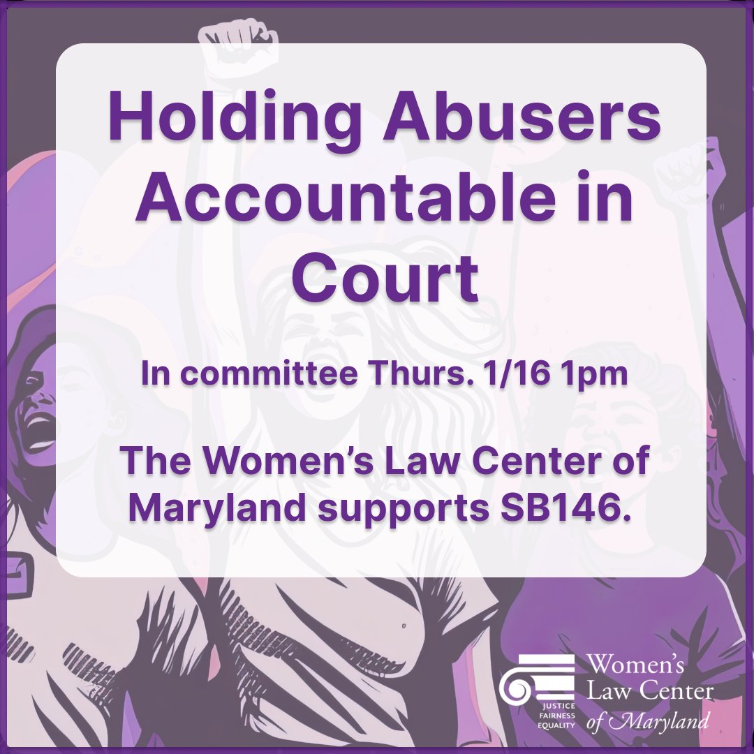 ⚖️ Support SB146: Hold abusers accountable! 🕛 Hearing 1/16 @ 1 PM.
💡 Survivors deserve justice. Survivors deserve their voice to be heard.
⚖️ Mission: Access to justice, physical safety.
Email JPR urging a favorable vote! 
🔗 conta.cc/3Pz4m0k