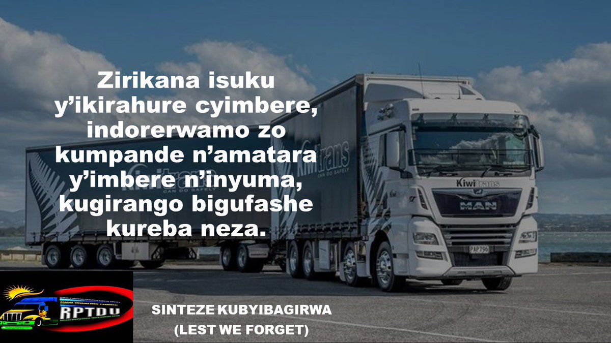 rptdu's tweet photo. Truck drivers remember!

Keep your truck’s windshield, side mirrors and lights clean for you to see clearly.

#RPTDUstopACH2030 
#GerayoAmahoro #SINTEZEKUBYIBAGIRWA 

@Rwandapolice https://t.co/5CD1TzD7jT
