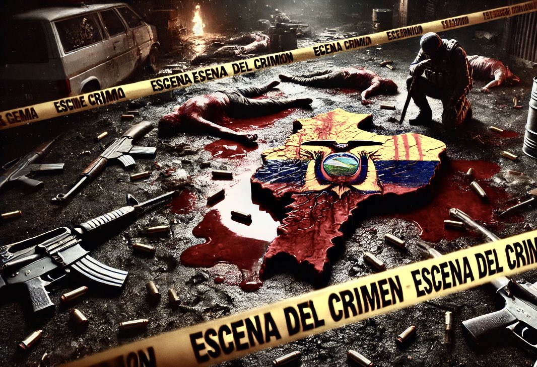🛑 Ecuador: Más de 300 muertes en 13 
días.
En los últimos tres años, el país ha enfrentado los peores indicadores de violencia homicida en su historia reciente:  
- 2023: 8.237
- 2024: 6.964
- 2025: 302 homicidios intencionales en solo 13 días, cerca de alcanzar la cifra total