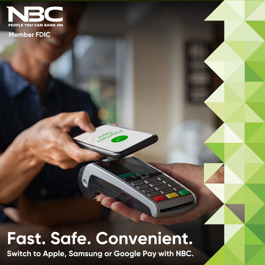 Did you know that you can attach your NBC cards to Apple Pay, Samsung Pay, and Google Pay?
 
Add them today to make safe and secure transactions now!