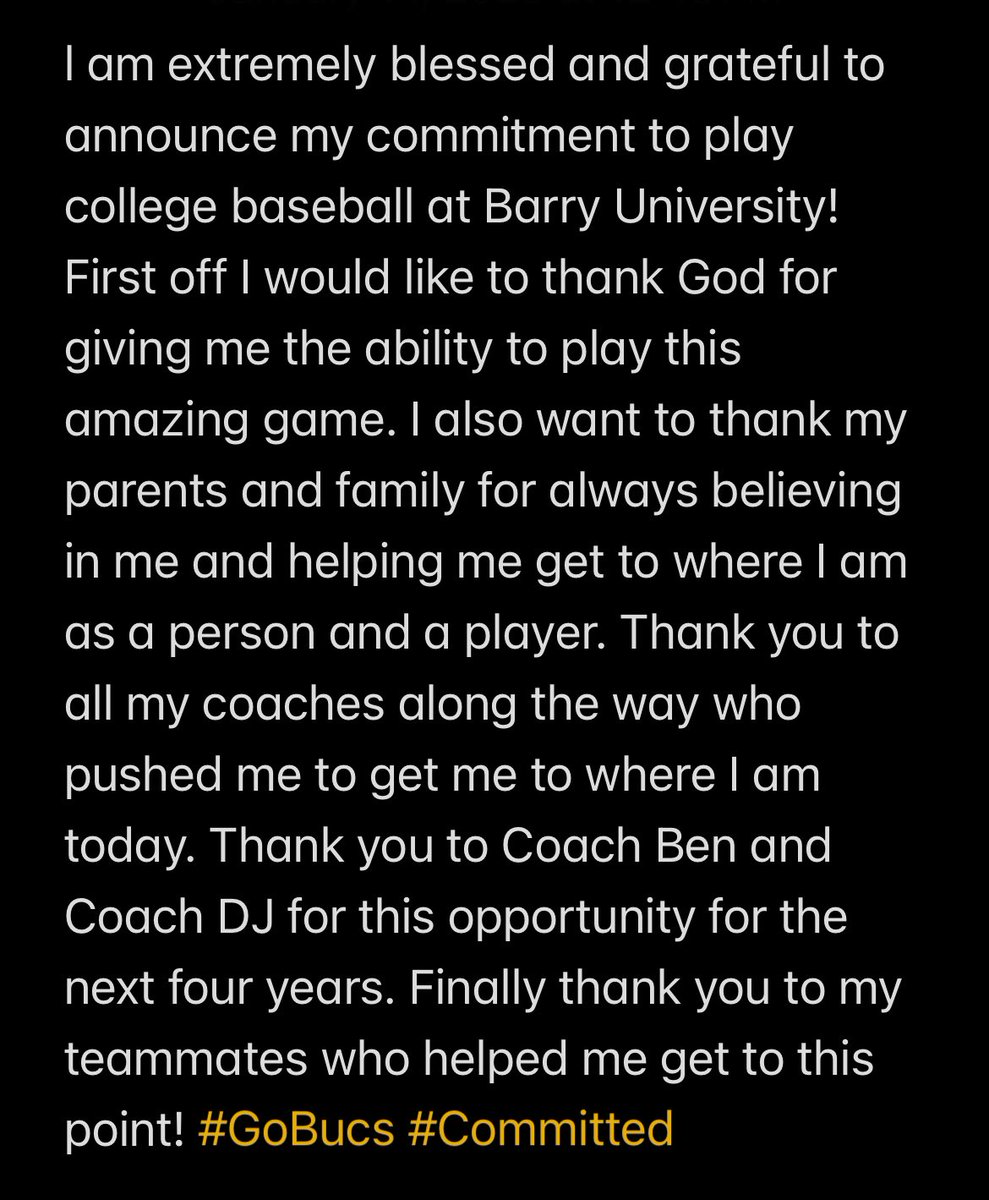Committed!! <a href="/ben_terwilliger/">Ben Terwilliger</a> <a href="/CoachDJPrice/">DJ Price</a> <a href="/BarryUBaseball/">BarryU Baseball</a> <a href="/Baseball_ELHS/">East Lake Baseball</a> <a href="/Pat_Schuster10/">Patrick Schuster</a> <a href="/5StarMafiaTampa/">5 Star Baseball Tampa</a> #AGTG