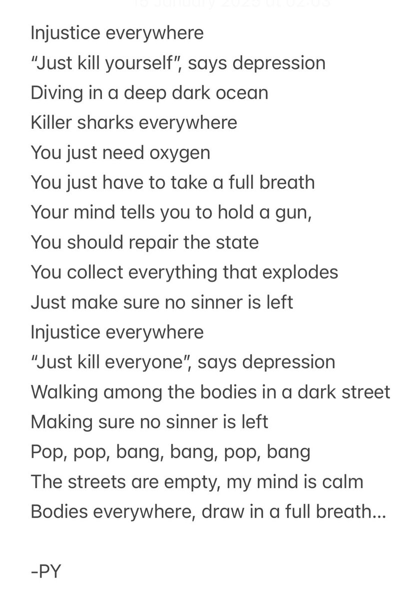 PragathiY's tweet photo. A new song I’ve written…🎶🎵🌊🔫🧘🏽♀️
#Guns #Violence #RemoveWeeds #Depression #Kill #injustice #Song #Poetry #Writing #KeepItRaw https://t.co/6niwo87SeK