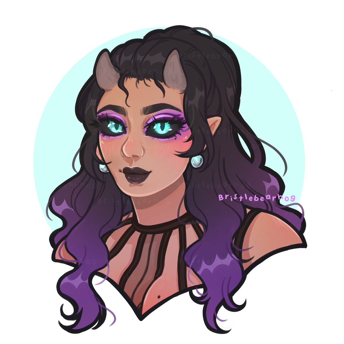 Finished headshot commission for the wonderful <a href="/DayDreaminChloe/">Chloe ✨</a> and I love them!! 💜