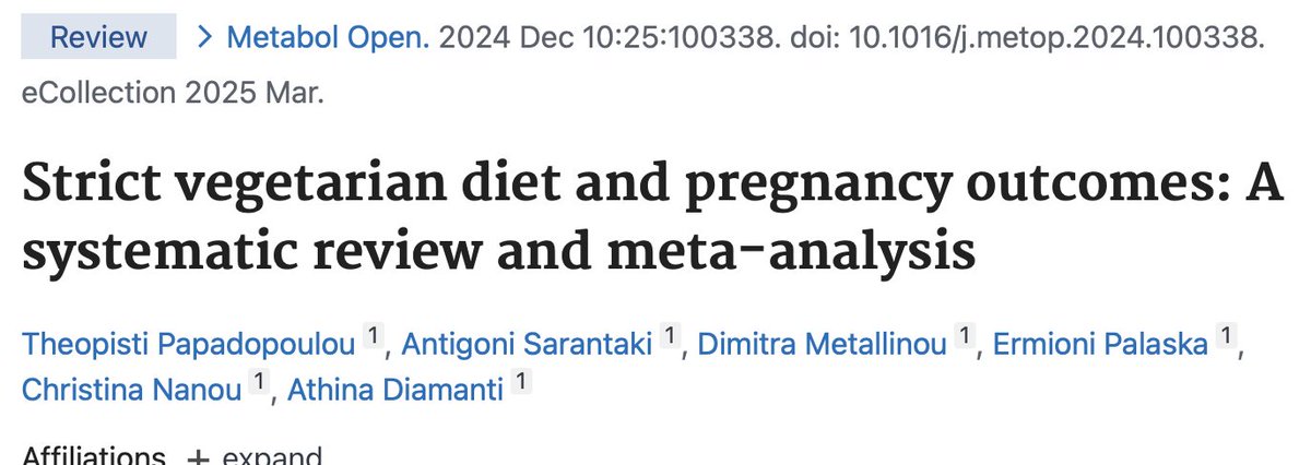 "Strict vegetarian diets during pregnancy are associated with an increased risk of small-for-gestational-age infants and lower birth weights."
Let's stop pretending these diets are healthy