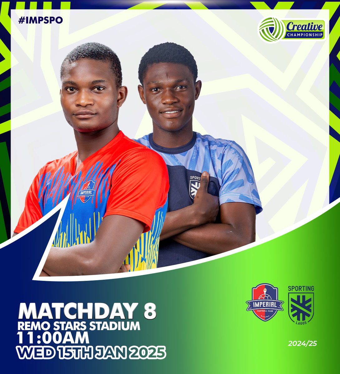TCC_League's tweet photo. A rescheduled match day 8 fixture between Imperial and Sporting will hold tomorrow.

#TCCLeague25 #IMPSPO https://t.co/L6woAjmRgZ